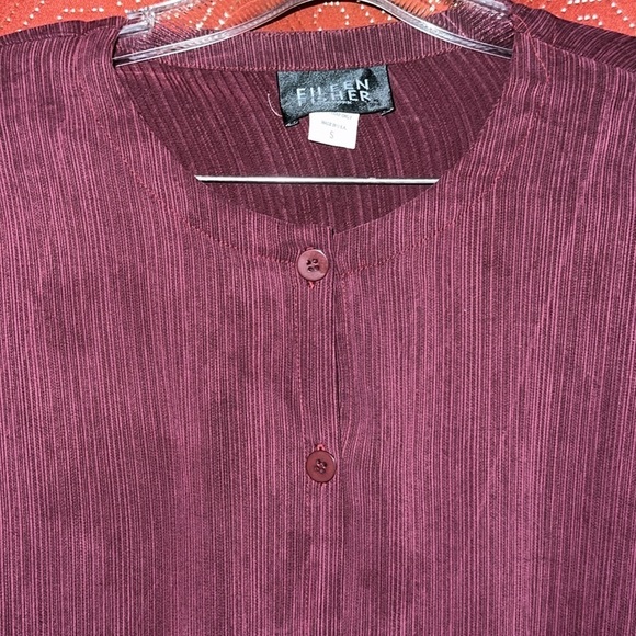 Eileen Fisher Burgundy Blouse Small - Picture 3 of 7